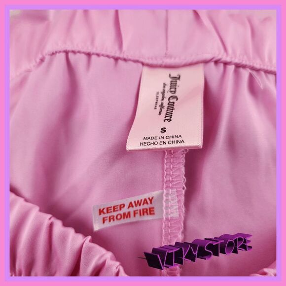NWT {Juicy Couture} Pink Studded Logo Satin 2 Pieces Pajama Set Large NWT - Picture 5 of 11